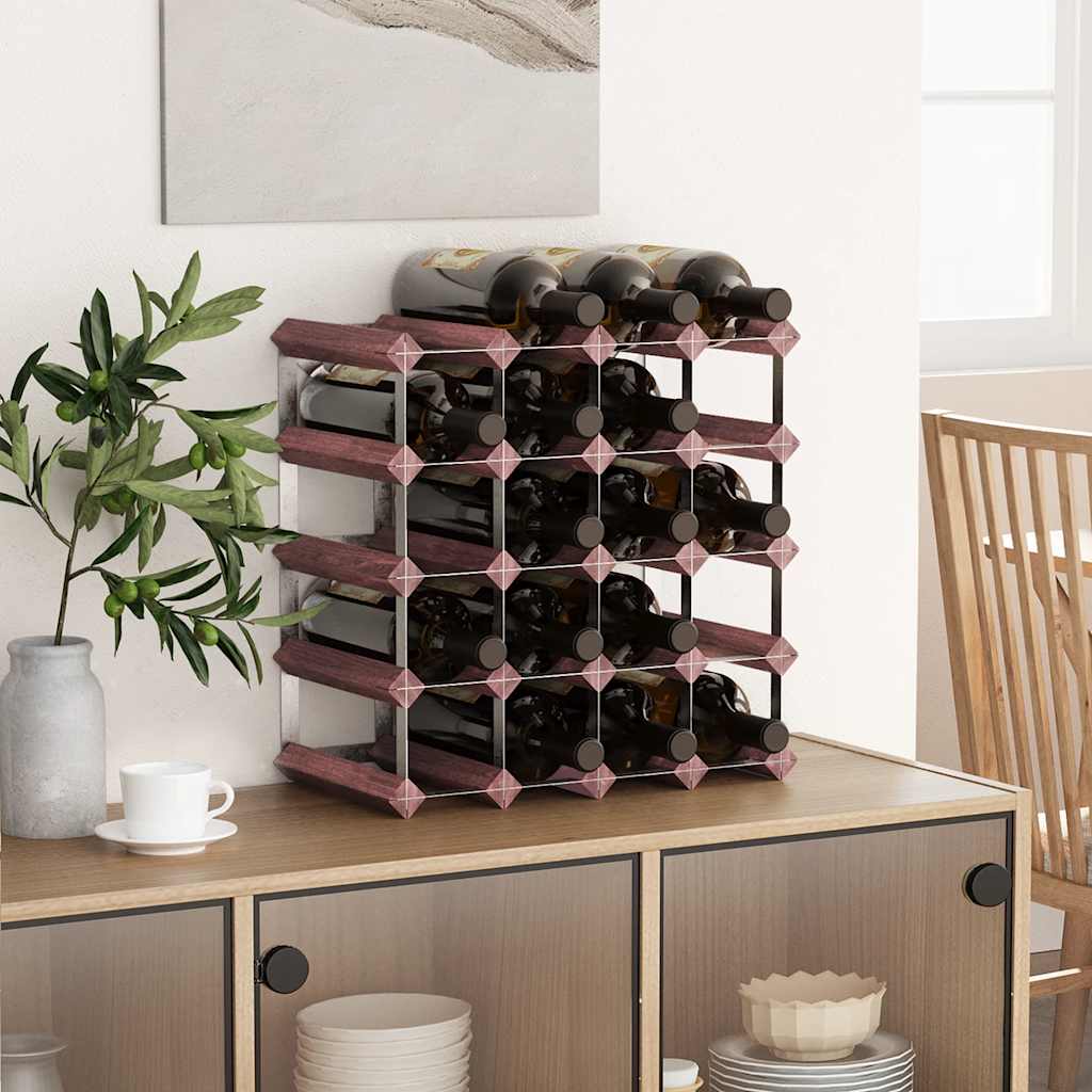 vidaXL Weinregal für 20 Flaschen Braun Massivholz Kiefer