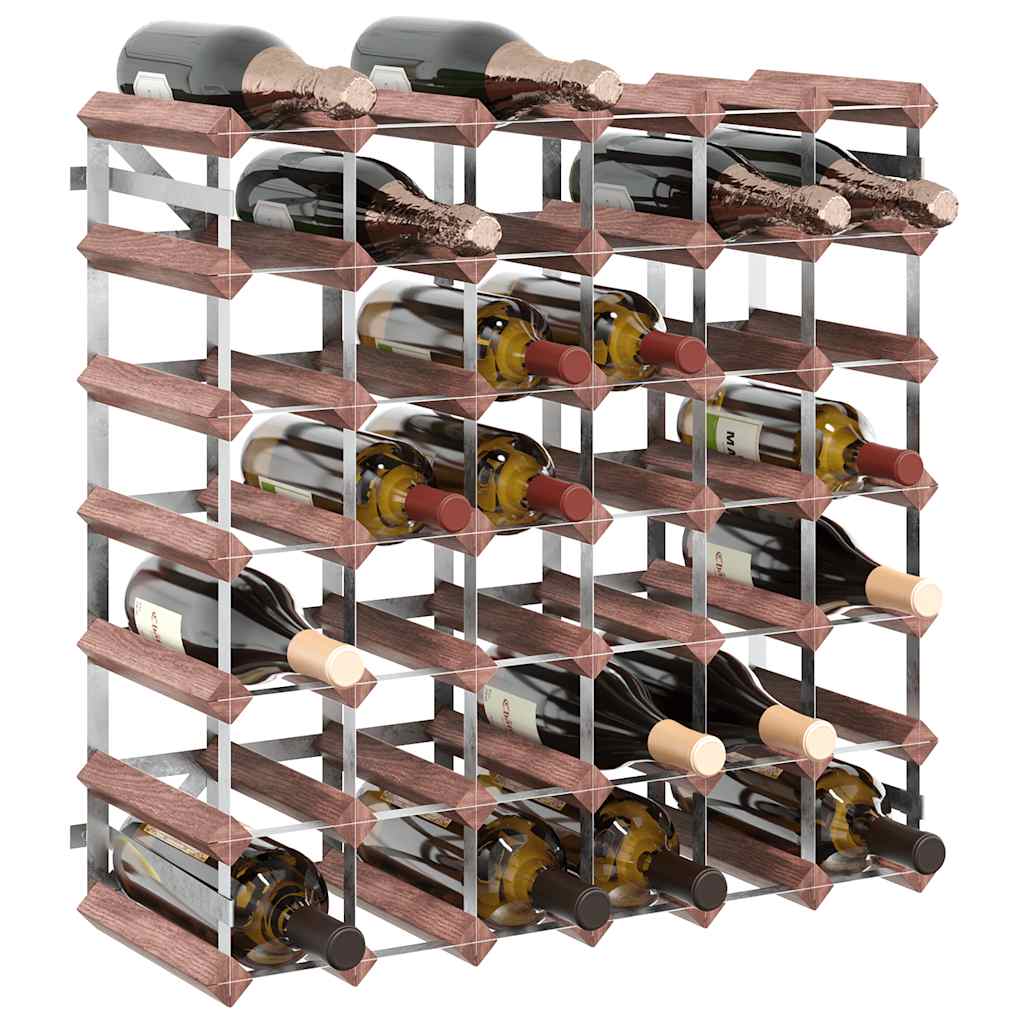 vidaXL Weinregal für 42 Flaschen Braun Massivholz Kiefer