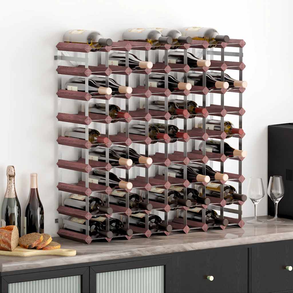 vidaXL Weinregal für 72 Flaschen Braun Massivholz Kiefer