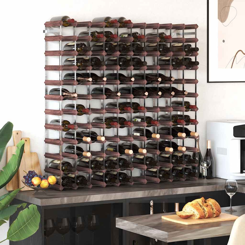 vidaXL Weinregal für 120 Flaschen Braun Massivholz Kiefer