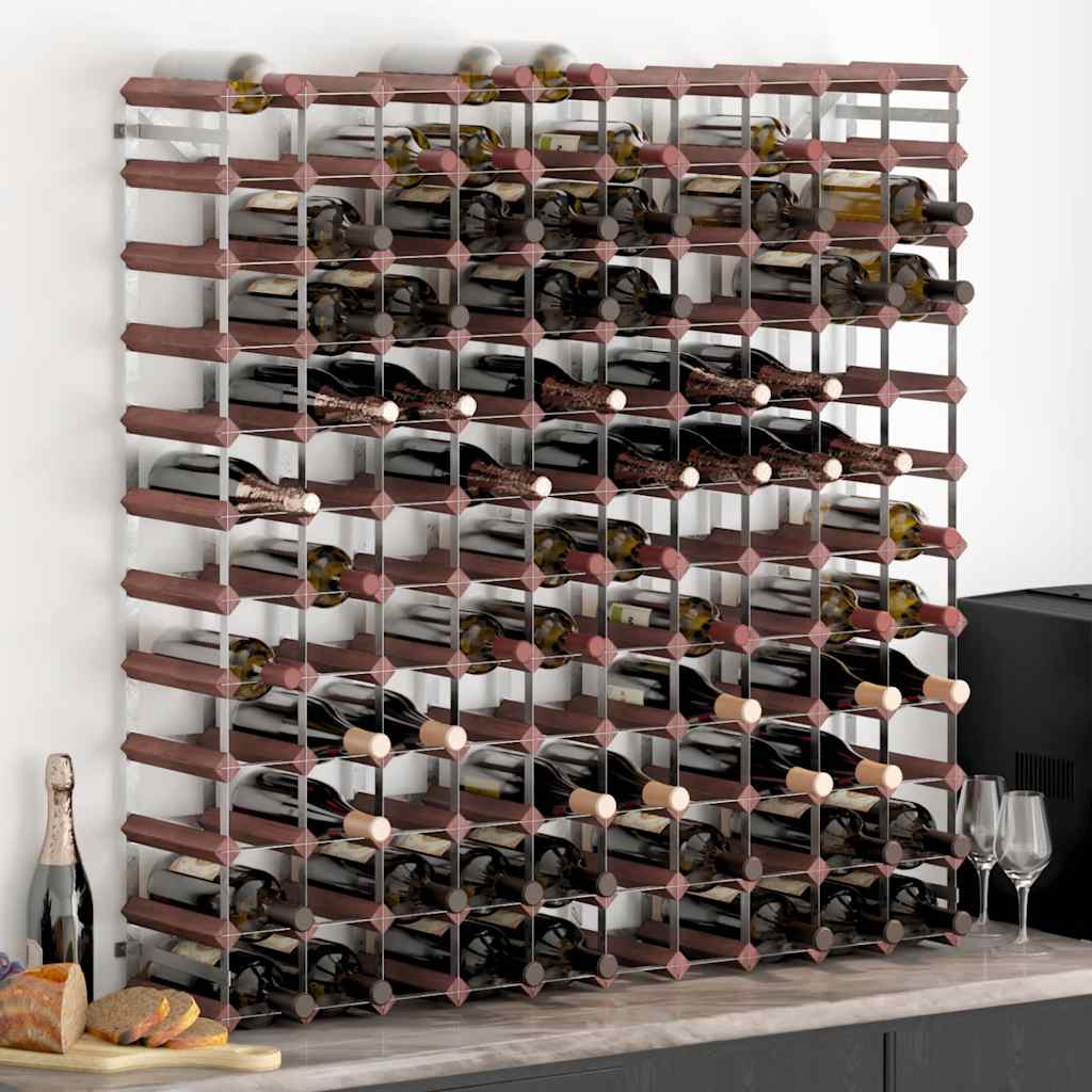 vidaXL Weinregal für 120 Flaschen Braun Massivholz Kiefer
