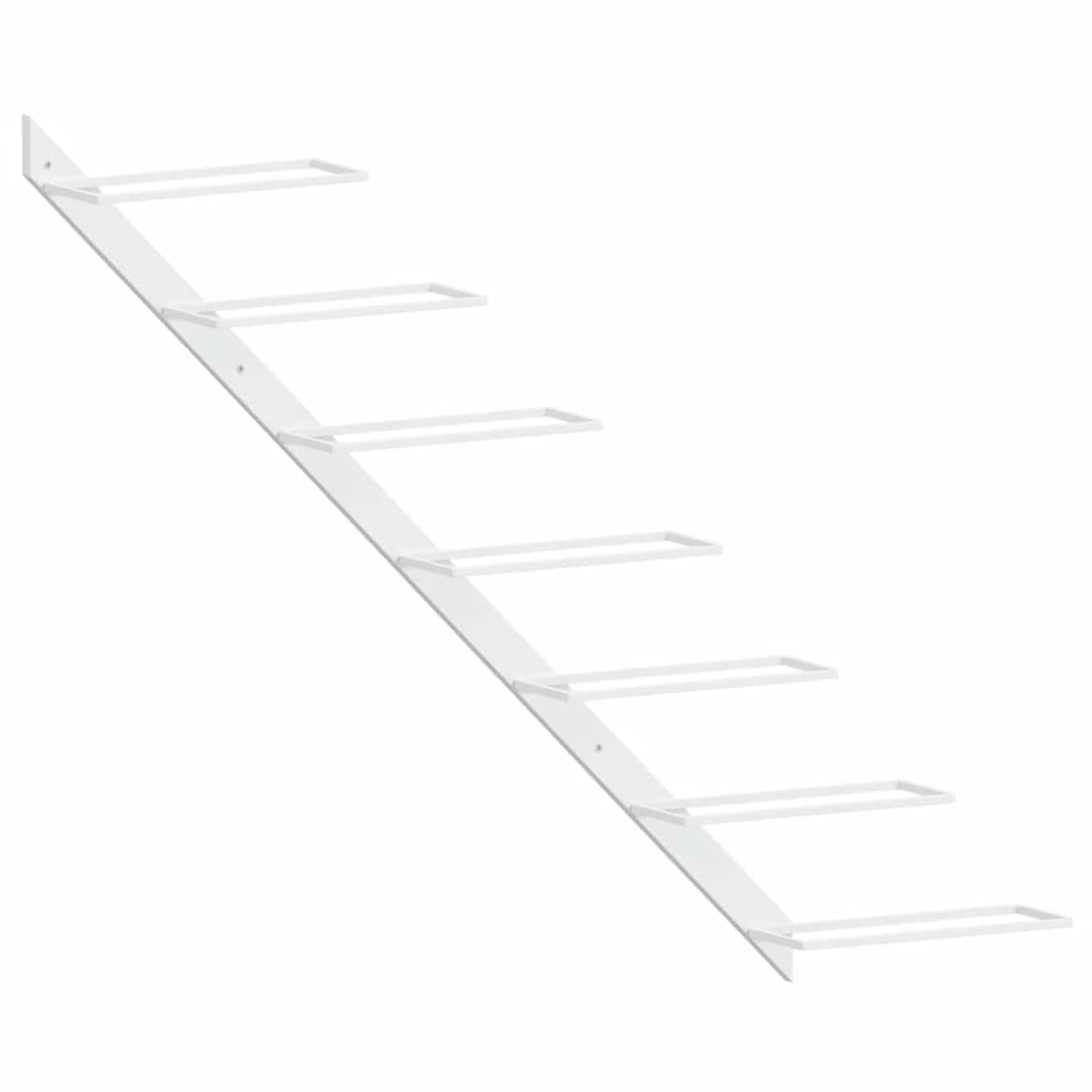 vidaXL Wand-Weinregal für 7 Flaschen Weiß Metall