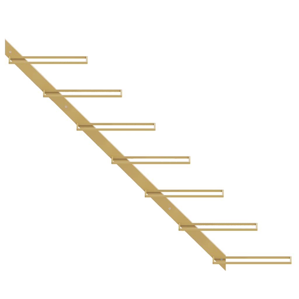 vidaXL Wand-Weinregal für 7 Flaschen Golden Metall