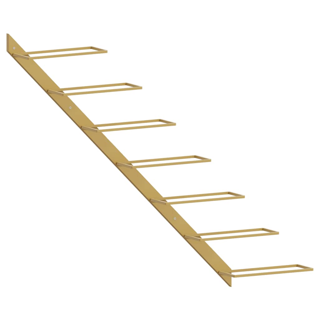 vidaXL Wand-Weinregale für 7 Flaschen 2 Stk. Golden Metall