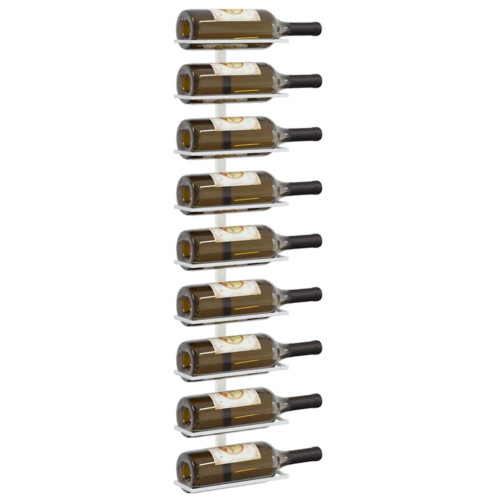 vidaXL Wand-Weinregal für 9 Flaschen Weiß Eisen