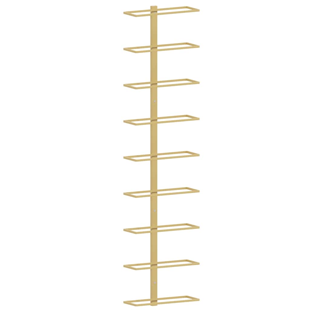 vidaXL Wand-Weinregal für 9 Flaschen Golden Eisen