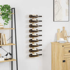 vidaXL Wand-Weinregal für 9 Flaschen Golden Eisen
