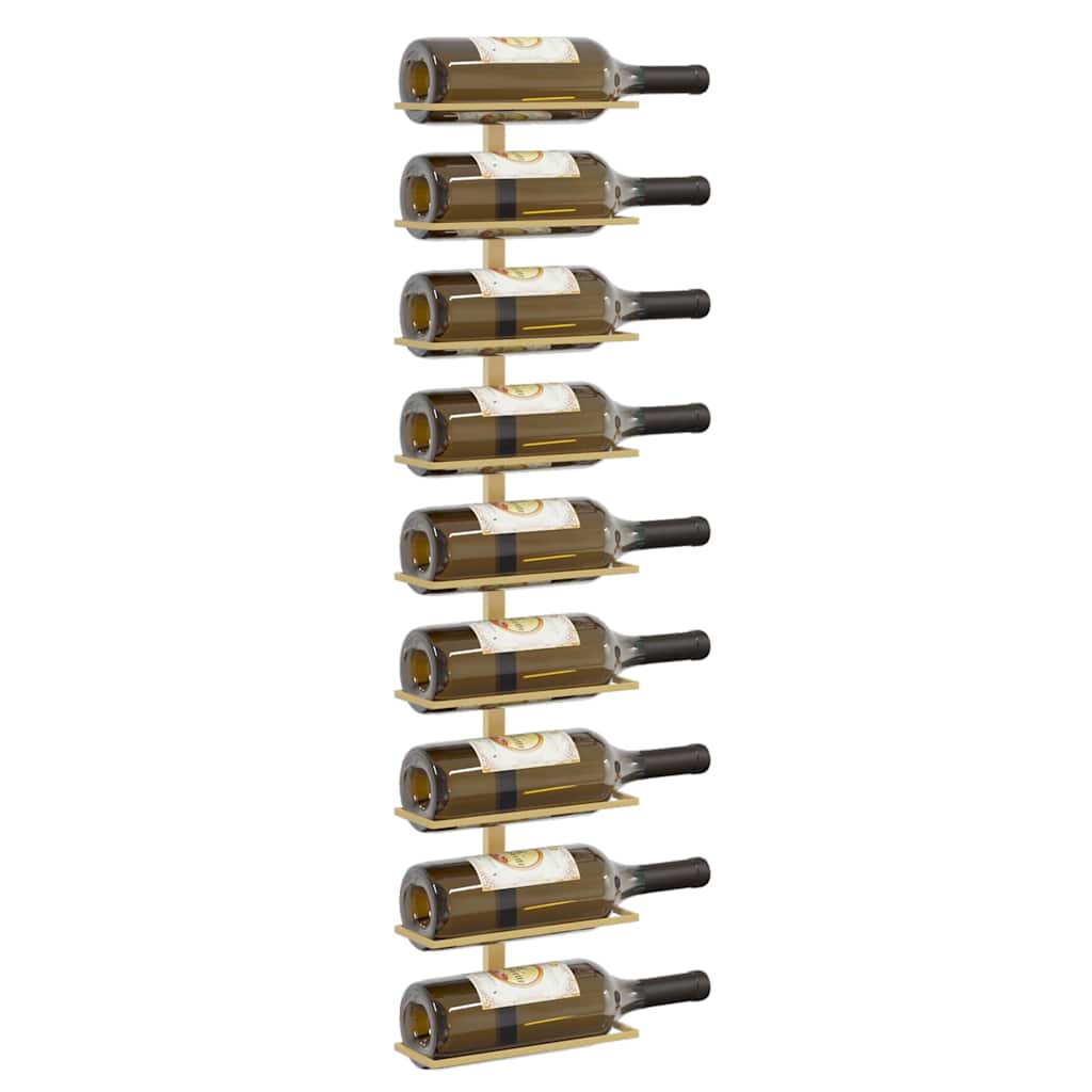 vidaXL Wand-Weinregal für 9 Flaschen Golden Eisen