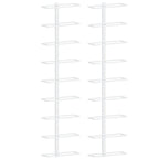 vidaXL Wand-Weinregal für 9 Flaschen 2 Stk. Weiß Eisen