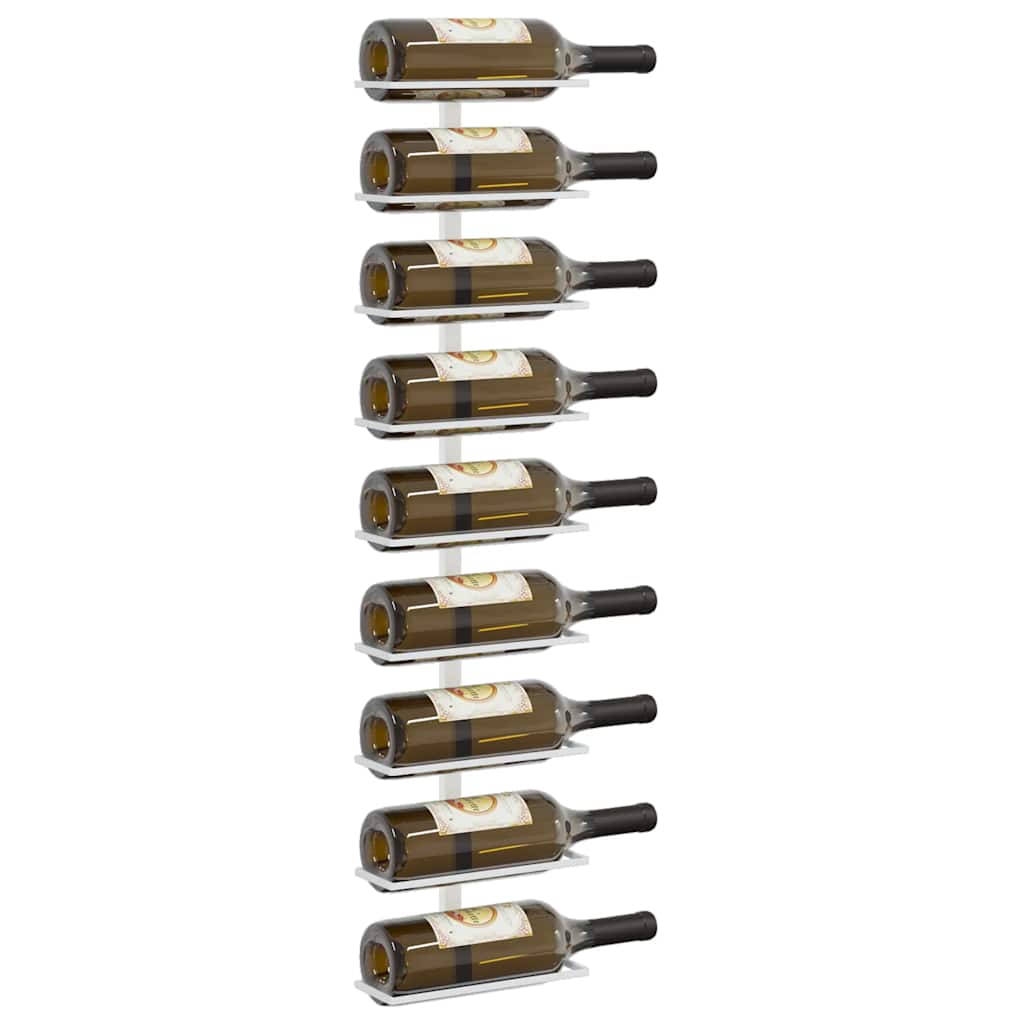 vidaXL Wand-Weinregal für 9 Flaschen 2 Stk. Weiß Eisen