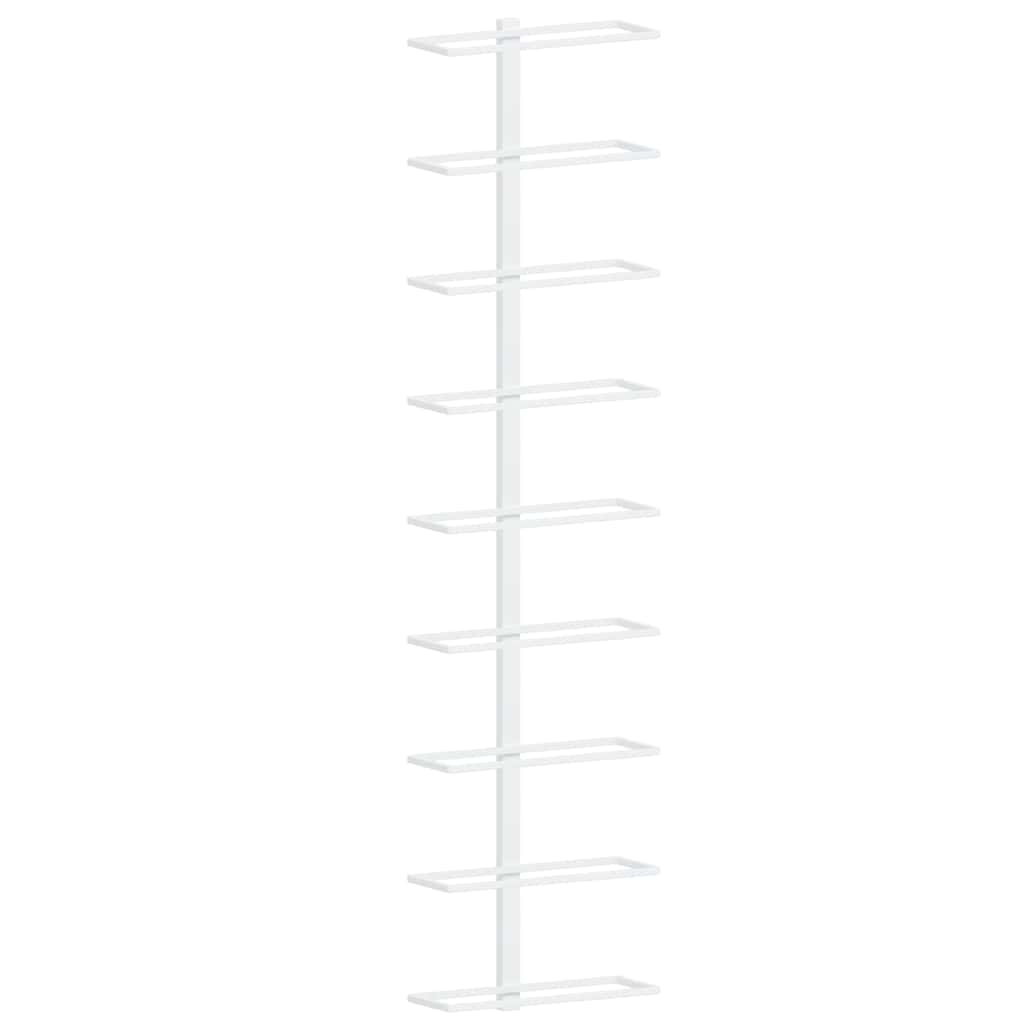 vidaXL Wand-Weinregal für 9 Flaschen 2 Stk. Weiß Eisen