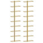 vidaXL Wand-Weinregale für 9 Flaschen 2 Stk. Golden Eisen