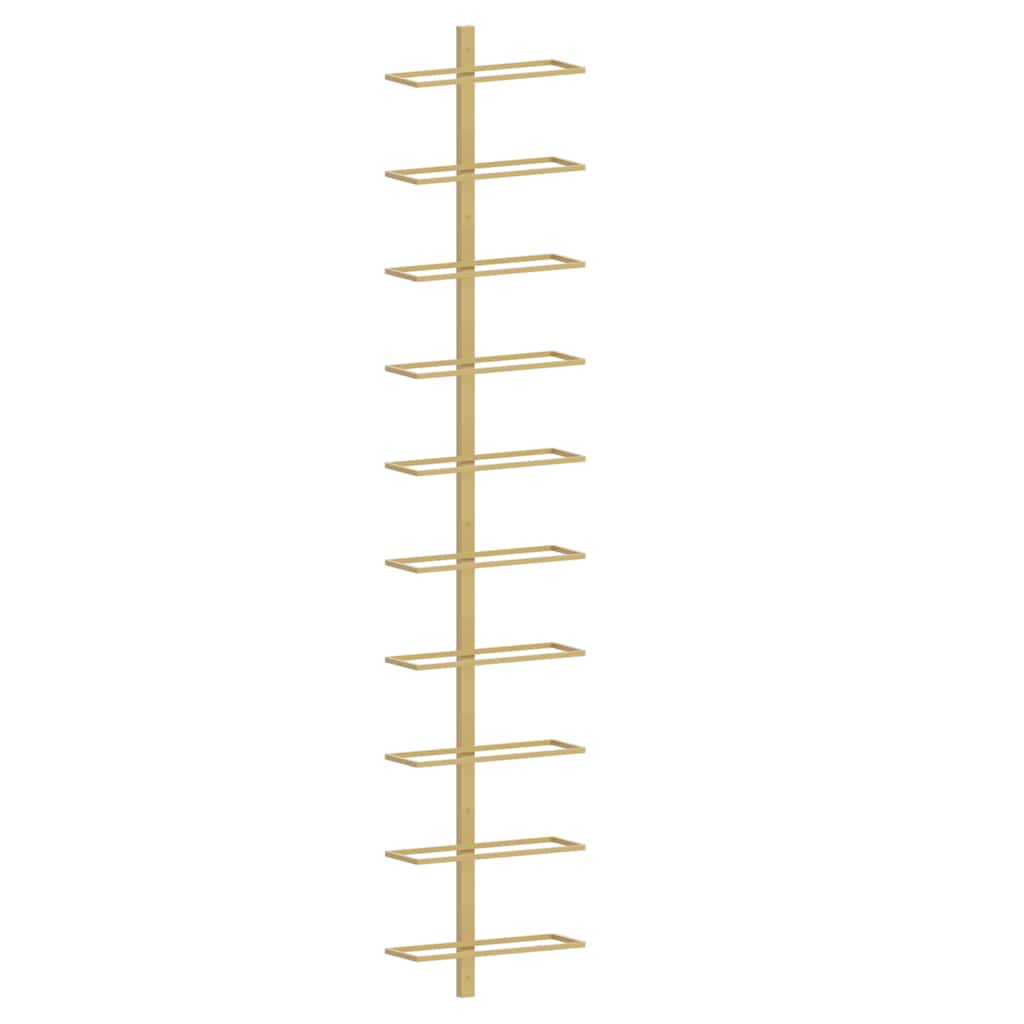 vidaXL Wand-Weinregal für 10 Flaschen Golden Metall