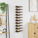 vidaXL Wand-Weinregal für 10 Flaschen Golden Metall