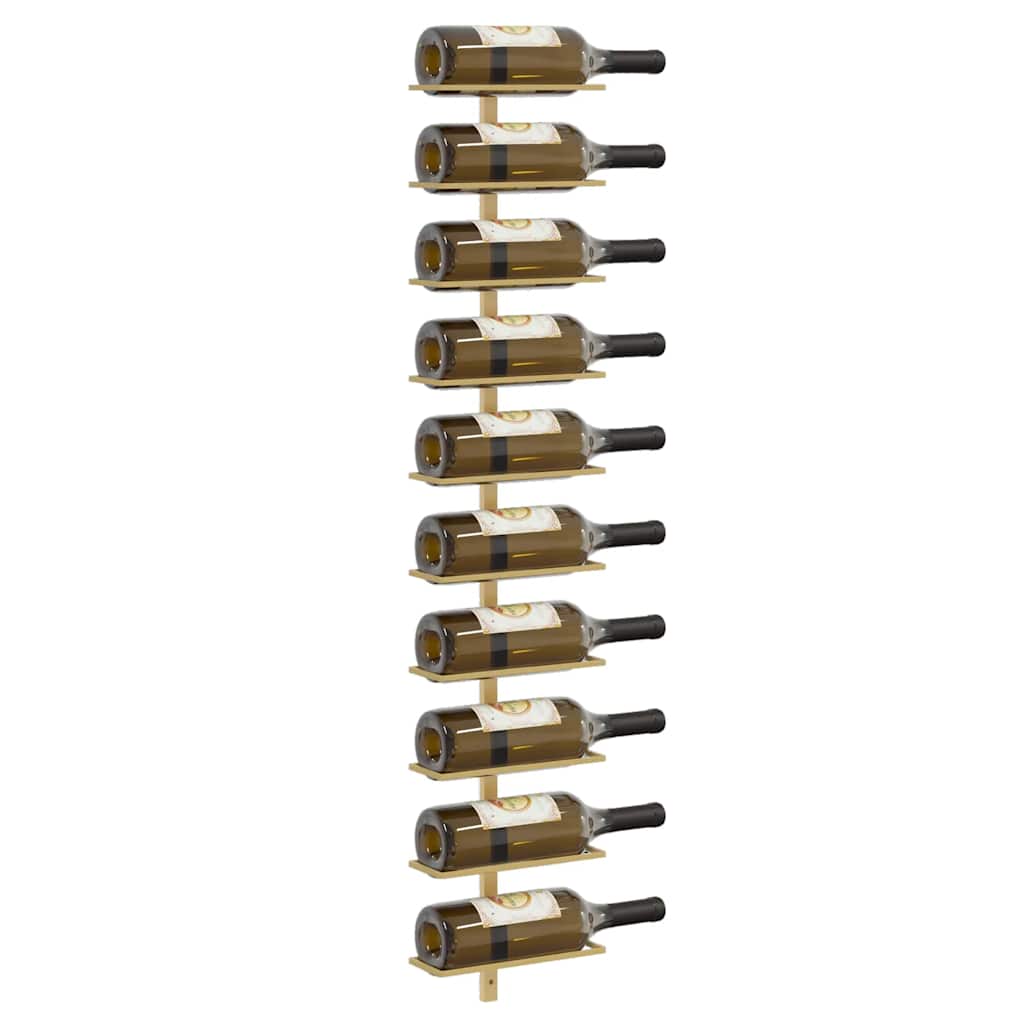 vidaXL Wand-Weinregal für 10 Flaschen Golden Metall