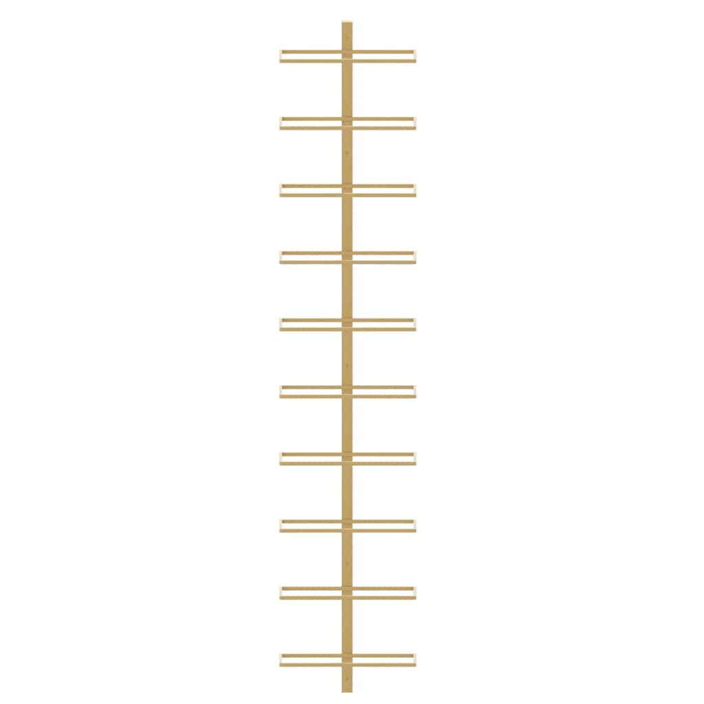 vidaXL Wand-Weinregal für 10 Flaschen Golden Metall