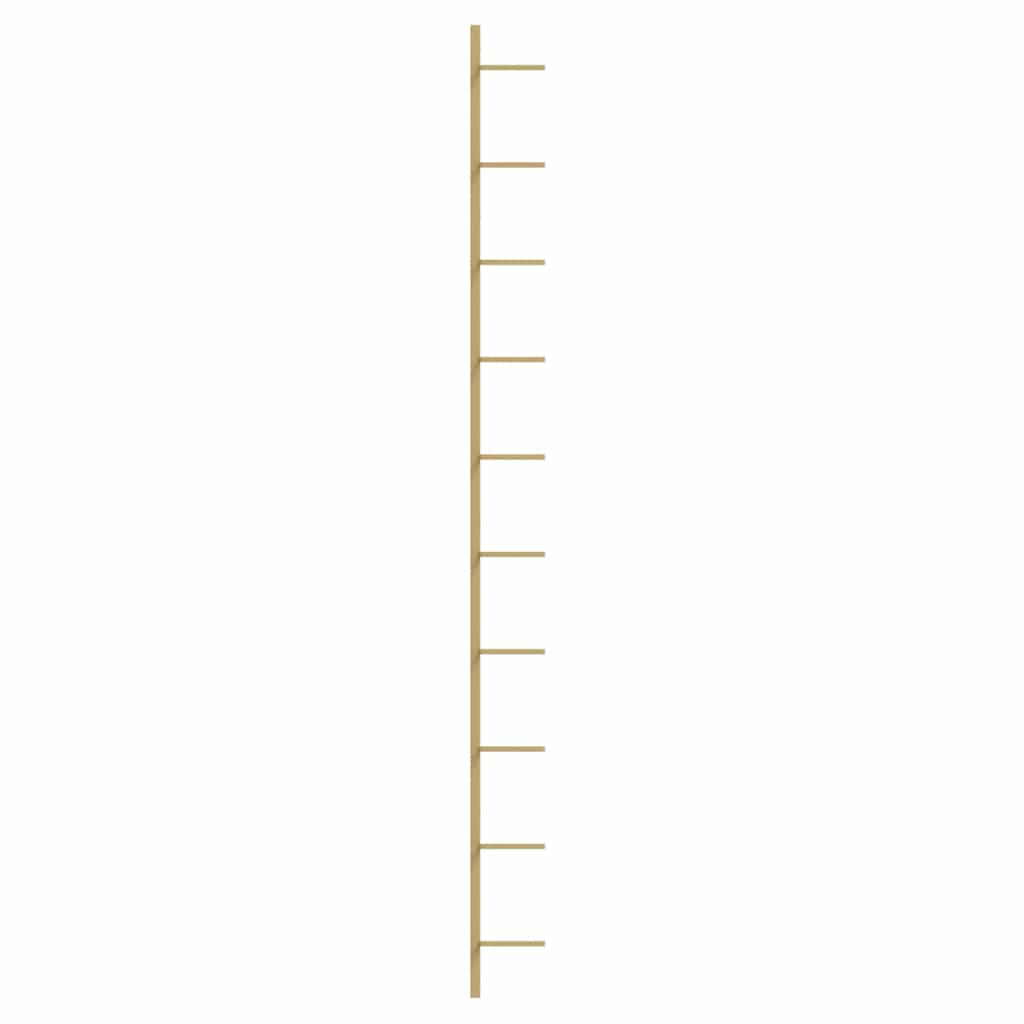 vidaXL Wand-Weinregal für 10 Flaschen Golden Metall
