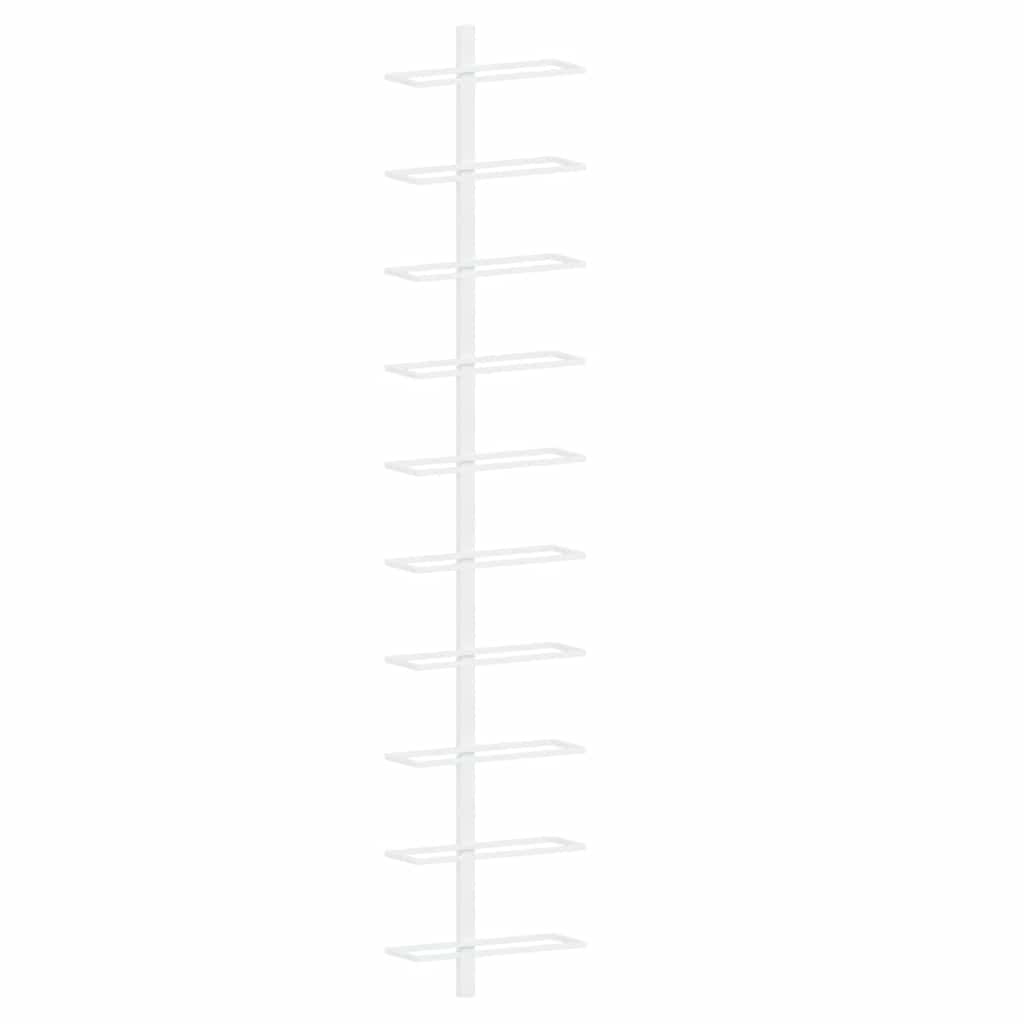 vidaXL Wand-Weinregale für 10 Flaschen 2 Stk. Weiß Metall