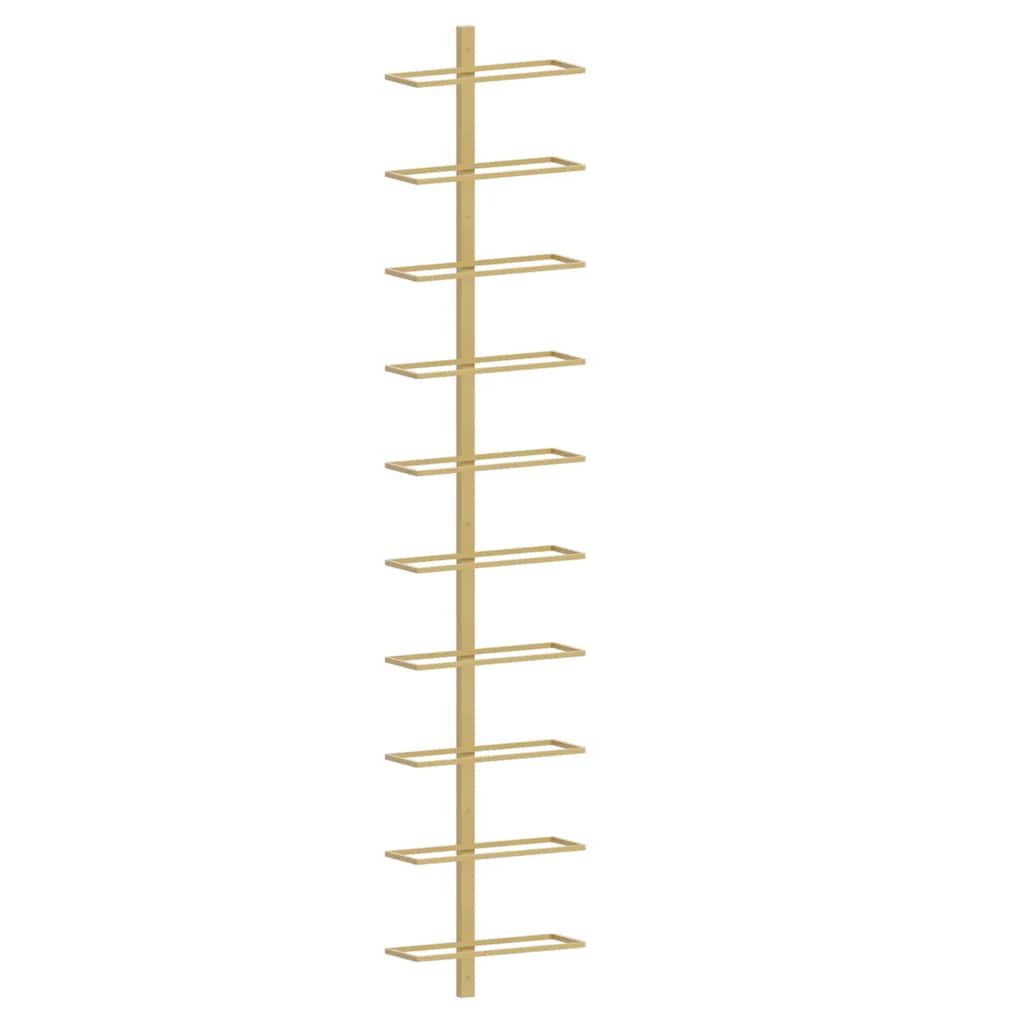 vidaXL Wand-Weinregale für 10 Flaschen 2 Stk. Golden Metall