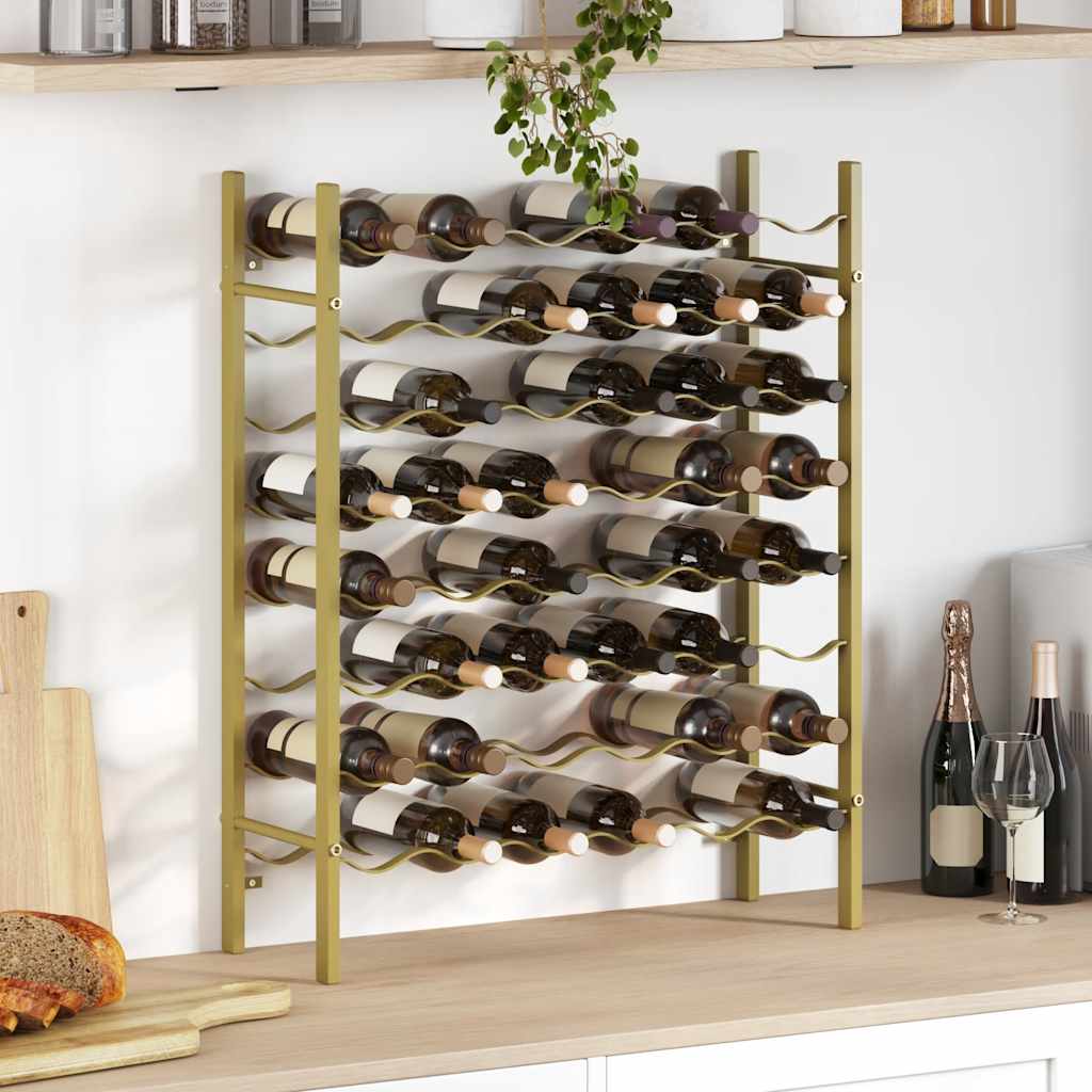 vidaXL Weinregal für 48 Flaschen Golden Metall