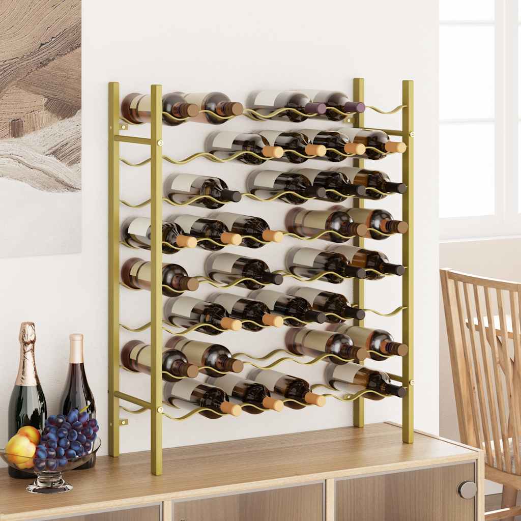 vidaXL Weinregal für 48 Flaschen Golden Metall