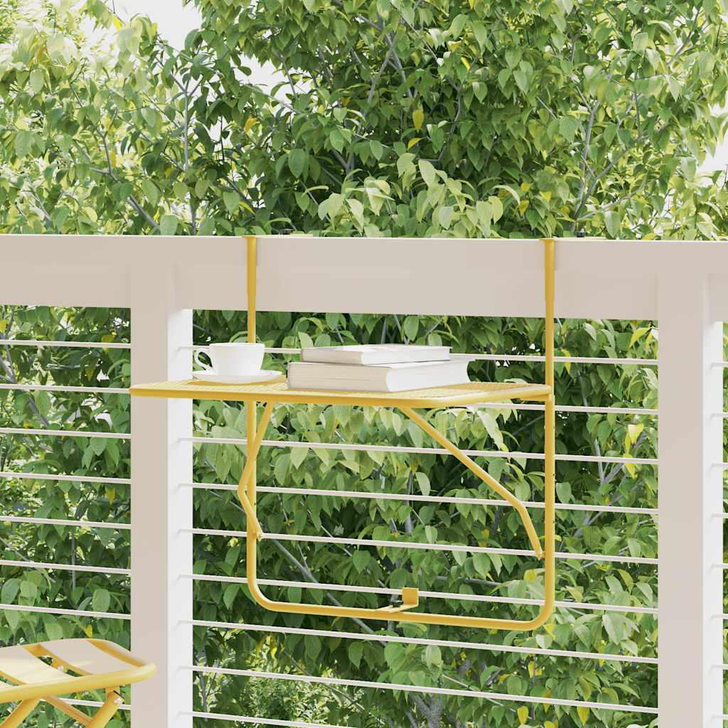 vidaXL Balkontisch Golden 60x40 cm Stahl