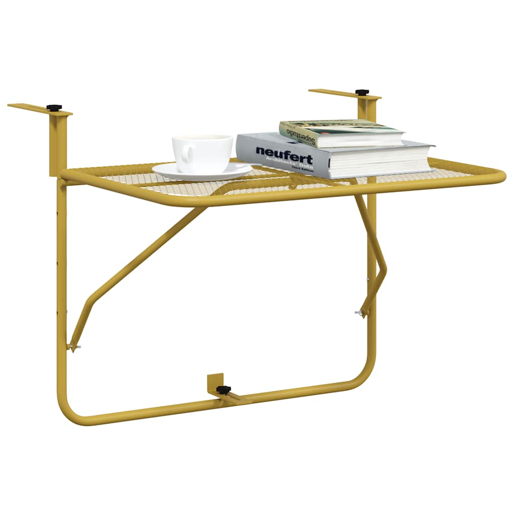 vidaXL Balkontisch Golden 60x40 cm Stahl