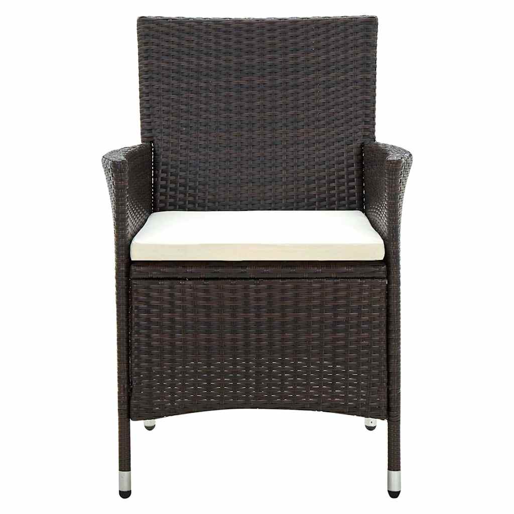 vidaXL 3-tlg. Garten-Essgruppe Poly Rattan Braun