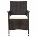 vidaXL 3-tlg. Garten-Essgruppe Poly Rattan Braun