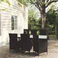 vidaXL 7-tlg. Garten-Essgruppe mit Auflagen Poly Rattan Braun