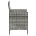 vidaXL 3-tlg. Garten-Essgruppe mit Kissen Poly Rattan Grau