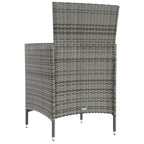 vidaXL 3-tlg. Garten-Essgruppe mit Kissen Poly Rattan Grau