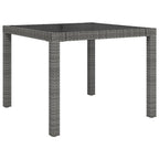 vidaXL 3-tlg. Garten-Essgruppe mit Auflagen Poly Rattan Schwarz & Grau