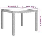 vidaXL 3-tlg. Garten-Essgruppe mit Auflagen Poly Rattan Schwarz & Grau