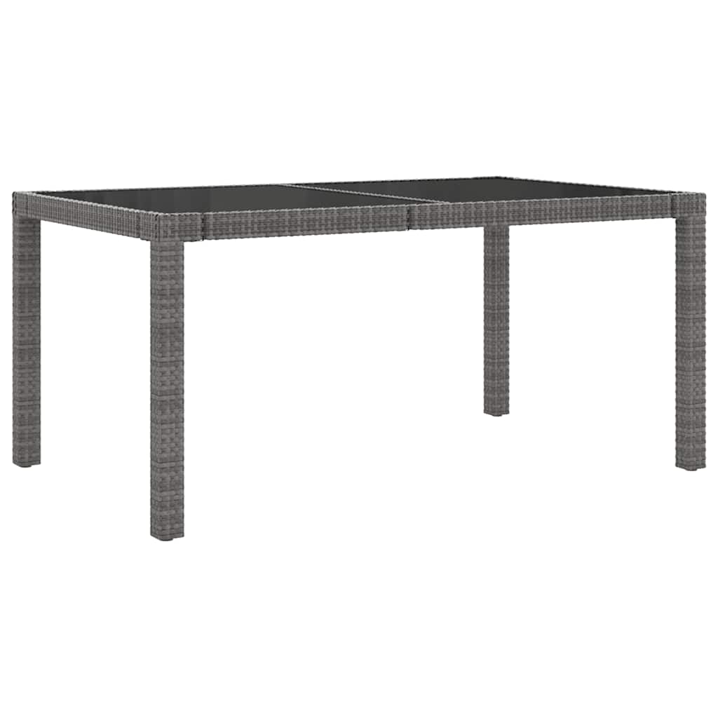 vidaXL 7-tlg. Garten-Essgruppe mit Auflagen Poly Rattan Schwarz & Grau
