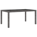vidaXL 7-tlg. Garten-Essgruppe mit Auflagen Poly Rattan Schwarz & Grau