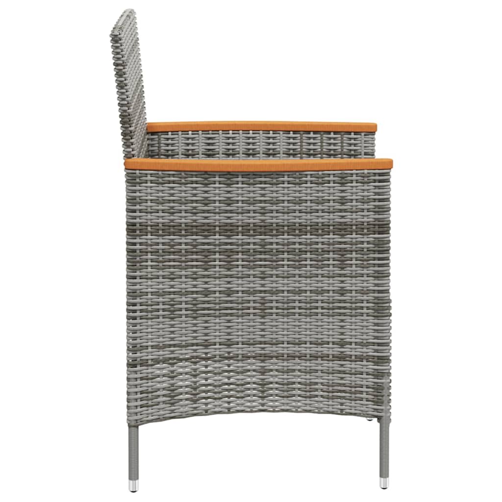 vidaXL 11-tlg. Garten-Essgruppe mit Kissen Poly Rattan Schwarz & Grau