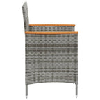 vidaXL 11-tlg. Garten-Essgruppe mit Kissen Poly Rattan Schwarz & Grau