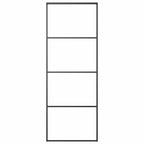 vidaXL Schiebetür ESG-Glas und Aluminium mattiert 76x205 cm Schwarz