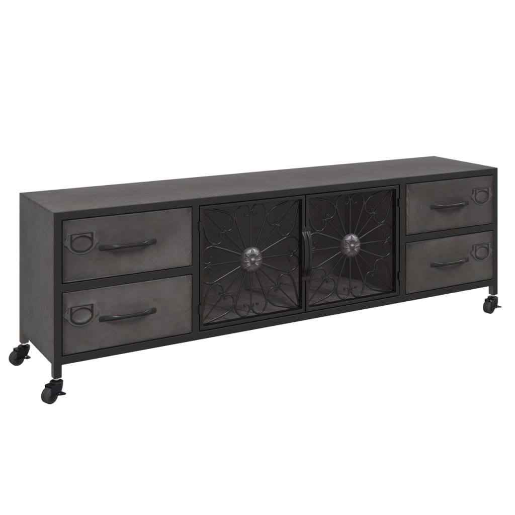 vidaXL TV-Schrank Silbern 110x30x40 cm Eisen