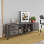 vidaXL TV-Schrank Silbern 110x30x40 cm Eisen