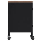 vidaXL TV-Schrank Schwarz 110x30x43 cm Eisen und Massivholz Tanne