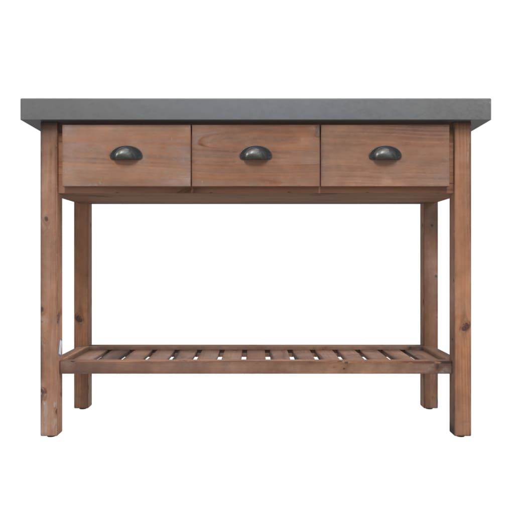 vidaXL Konsolentisch 110x35x80 cm Massivholz Tanne