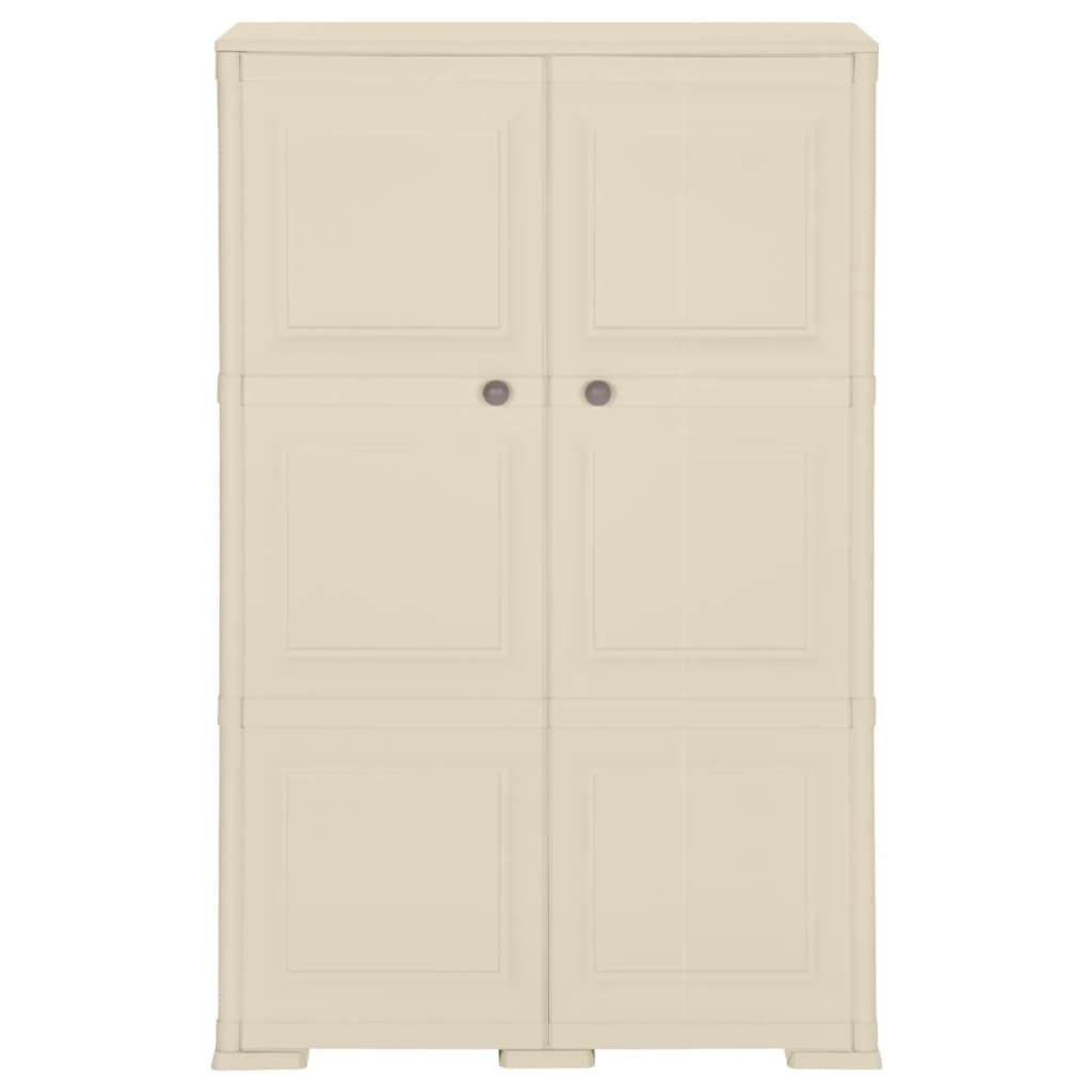 vidaXL Kunststoffschrank 79x43x125 cm Holzdesign Angora-Weiß