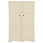vidaXL Kunststoffschrank 79x43x125 cm Holzdesign Angora-Weiß