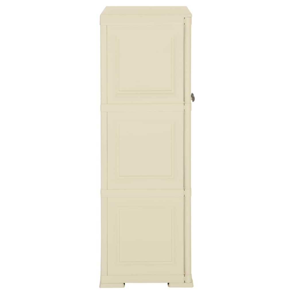 vidaXL Kunststoffschrank 79x43x125 cm Holzdesign Angora-Weiß