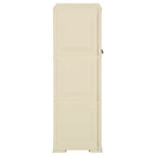 vidaXL Kunststoffschrank 79x43x125 cm Holzdesign Angora-Weiß