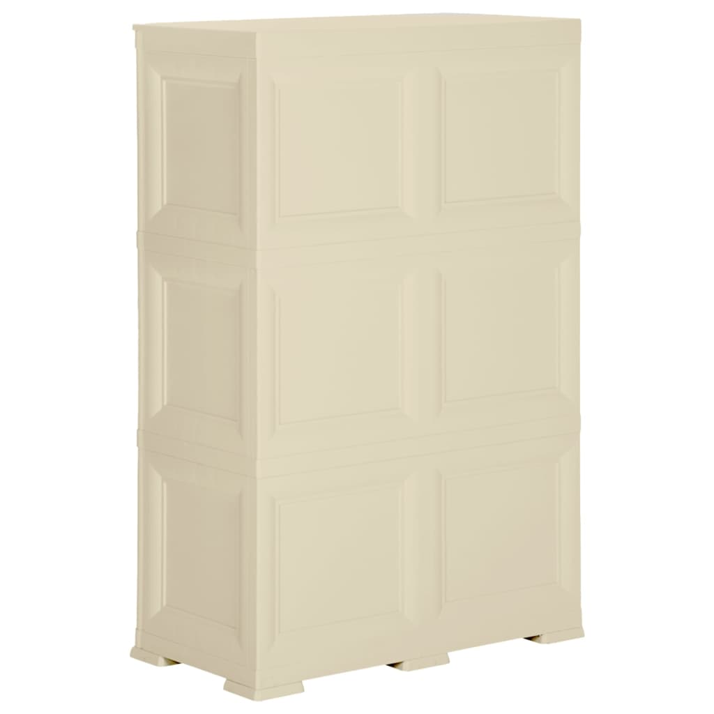 vidaXL Kunststoffschrank 79x43x125 cm Holzdesign Angora-Weiß