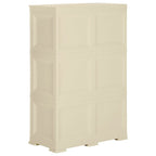 vidaXL Kunststoffschrank 79x43x125 cm Holzdesign Angora-Weiß