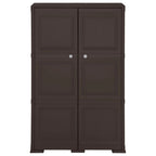 vidaXL Kunststoffschrank 79x43x125 cm Holzdesign Braun
